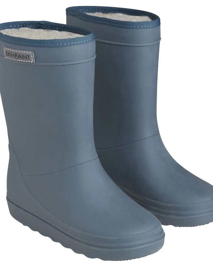 Kinder Thermo Gummistiefel mit Schurwoll-Fell dark slate Gr.23