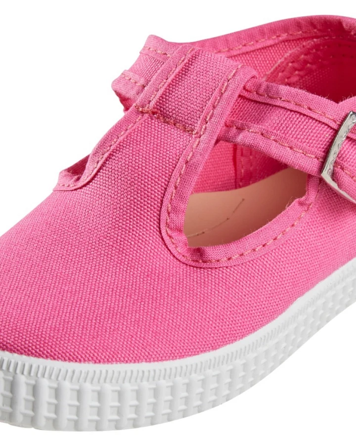 Natural World Kinder Schuhe Ballerinas mit Riemchen und Druckknopf fuchsie Gr.21