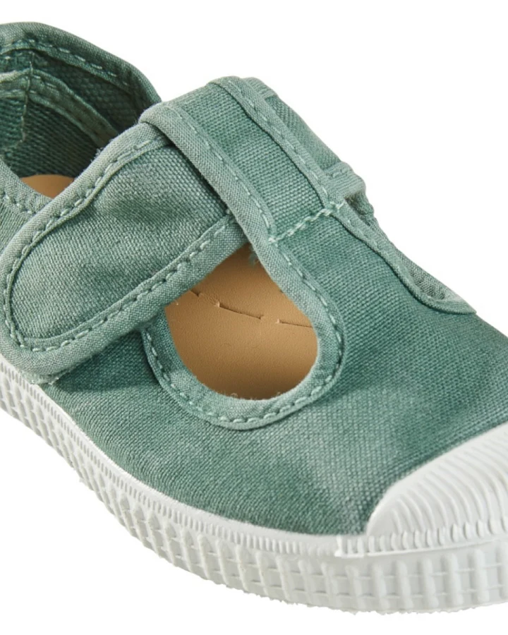 Natural World Kinder Schuhe mit Klettverschluss basilikum Gr.25
