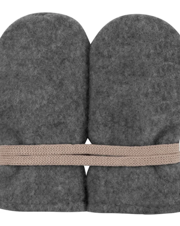 PURE PURE by Bauer Baby Handschuhe Fäustlinge Bio-Merinowolle Fleece schiefer Gr. 0 (0-6 Monate)