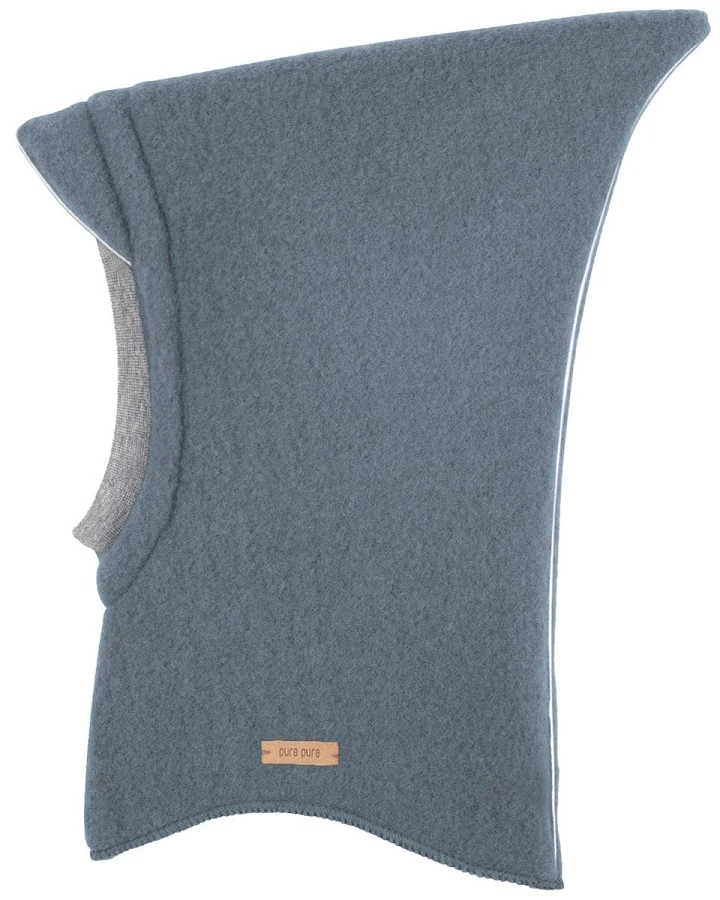 PURE PURE by Bauer Baby und Kinder Fleece Schlupfmütze, Reflektor, Bio-Merinowolle blue Gr. 45/47