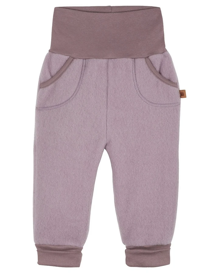 PURE PURE by Bauer Baby und Kinder Hose Bio-Merinowolle Fleece mauve Gr. 86