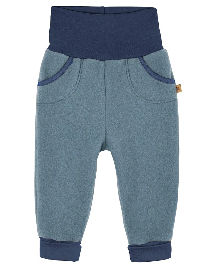 PURE PURE by Bauer Baby und Kinder Hose Bio-Merinowolle Fleece storm blue Gr. 86