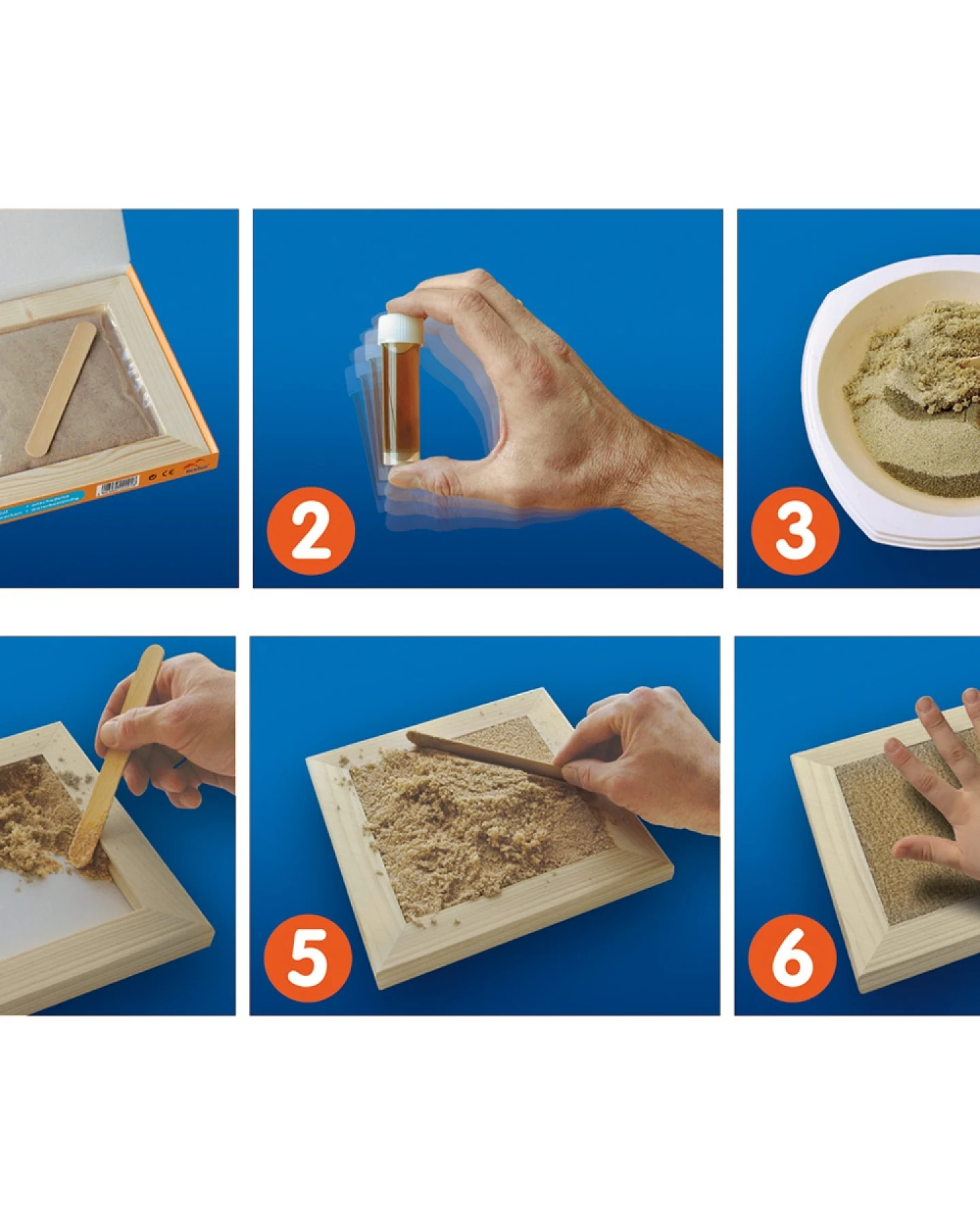 Sand Memories Hand- oder Fußabdruck mit Holzrahmen außen 21 x 21 cm, innen 15 x 15 cm – Ansicht 2