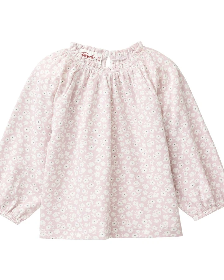 People Wear Organic Langarm-Shirt kleine Veilchen hellrosa Gr. 74/80