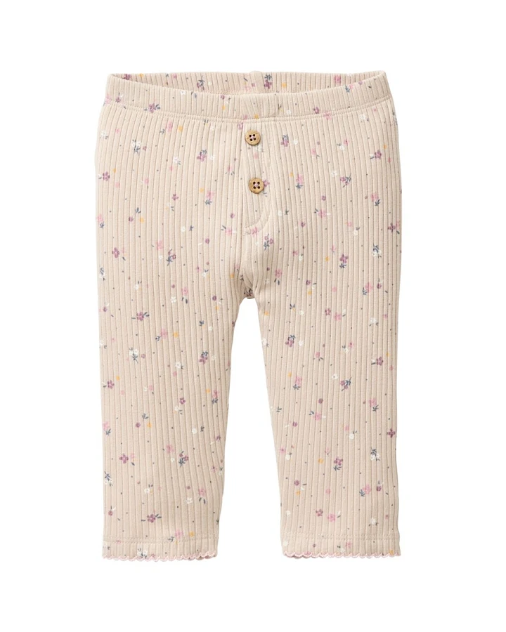 People Wear Organic Leggings kleine Blümchen sand Gr. 62/68