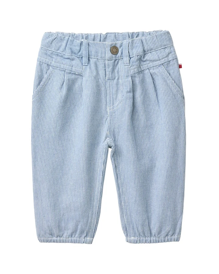 People Wear Organic Hose jeansblau gestreift Gr. 74/80