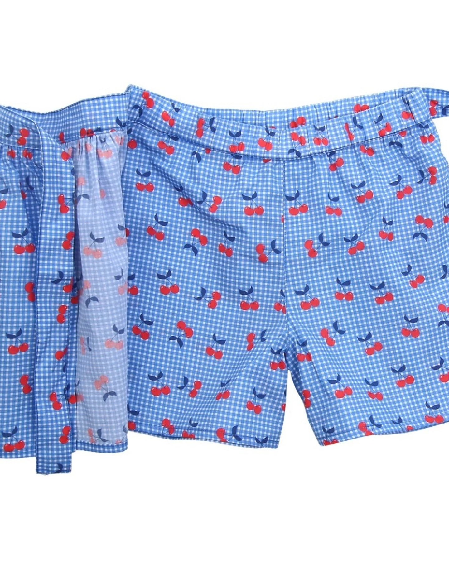 Voile Skort Kirschendruck sky blue-tomato Gr. 86/92 – Ansicht 2