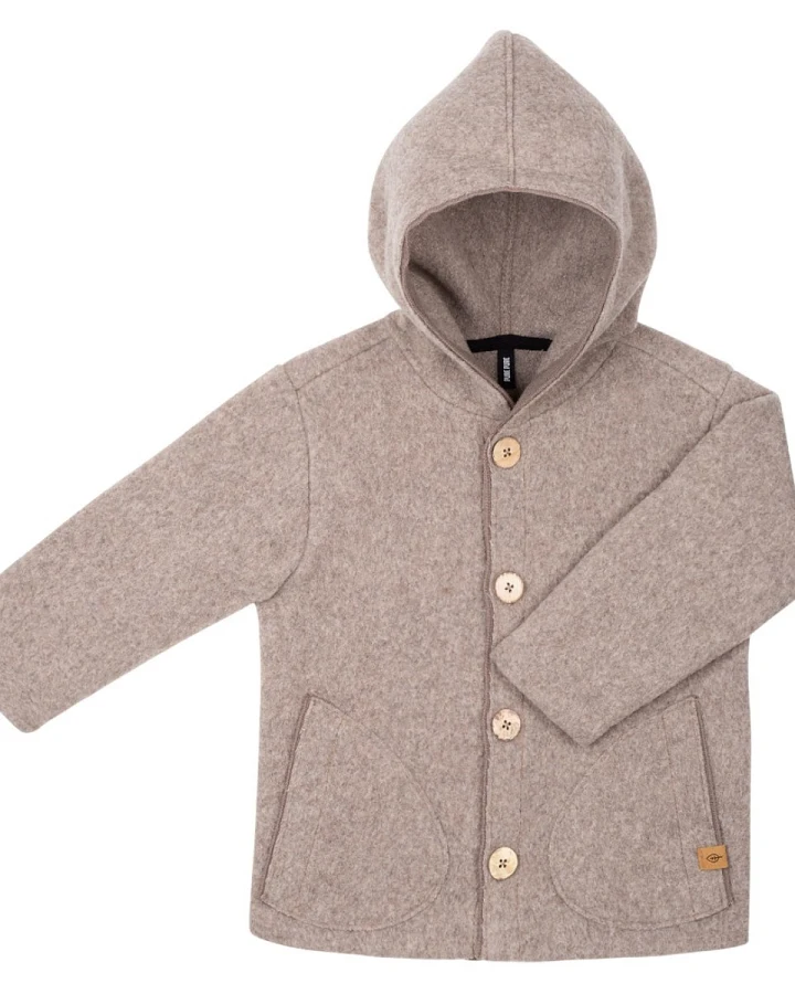 PURE PURE by Bauer Baby und Kinder Jacke mit Kapuze Wollwalk kaschmir Gr.122/128