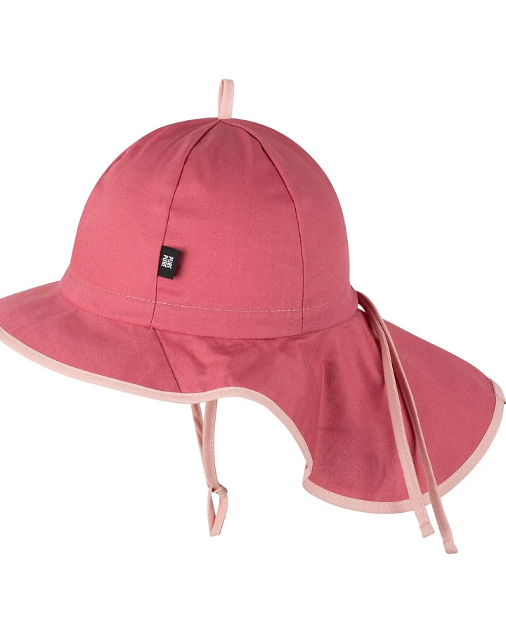 PURE PURE by Bauer Baby und Kinder Sonnenschutz Mütze mit Bindebändern UV 50 mauve Gr. 47