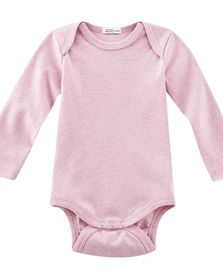 Living Crafts Baby Body Langarm Bio-Baumwolle rosa-melange Gr. 50/56