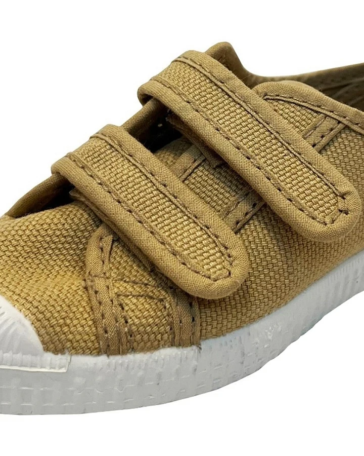 Natural World Kinder Schuhe Sneaker mit Klettverschluss beige Gr.23
