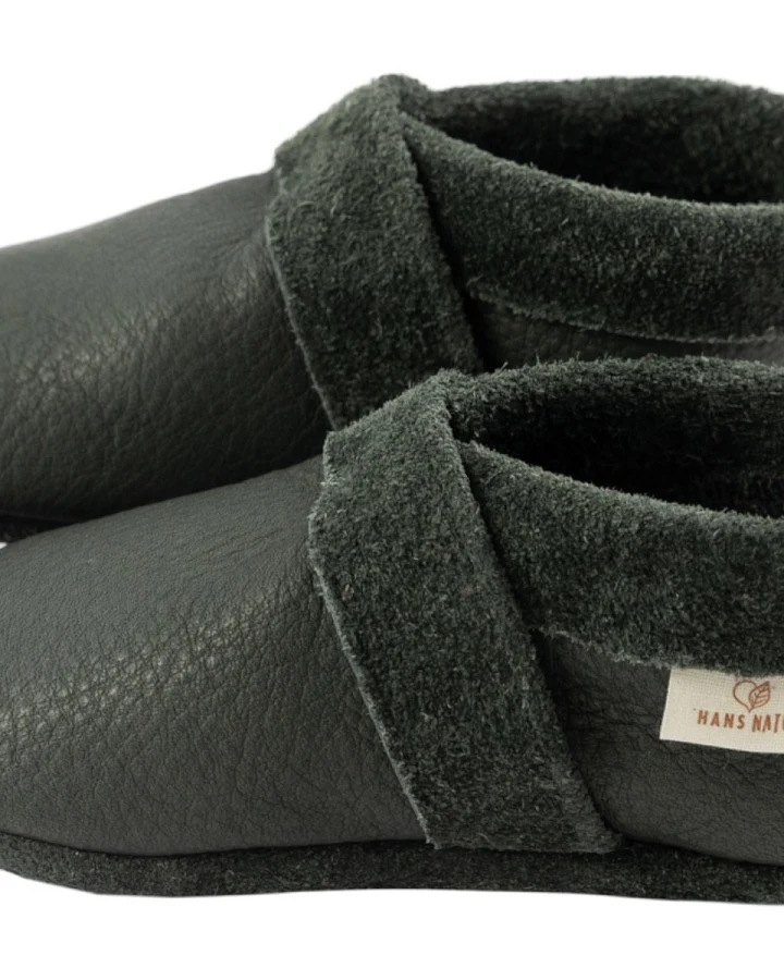 Baby und Kinder Hausschuhe Krabbelschuhe Ecopell Leder grau Gr. 20
