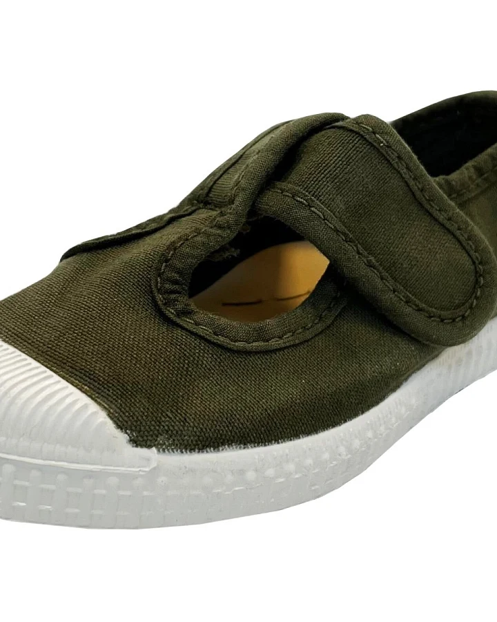 Natural World Kinder Schuhe mit Klettverschluss khaki Gr.25