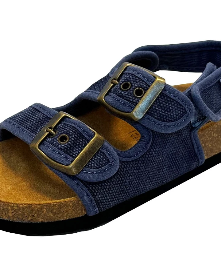 Natural World Kinder Sandalen Bio-Baumwolle marine Gr.29