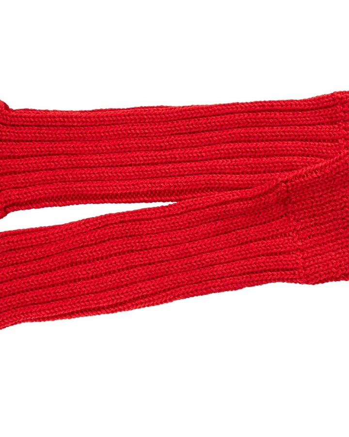 Kinder Stulpen Bio Schurwolle Strick rot Länge ca. 30 cm