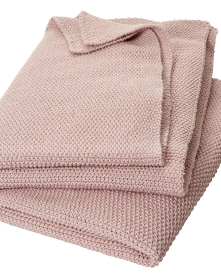 Babydecke Bio-Baumwolle Strick-Qualität altrosa Maße 80 x 95 cm