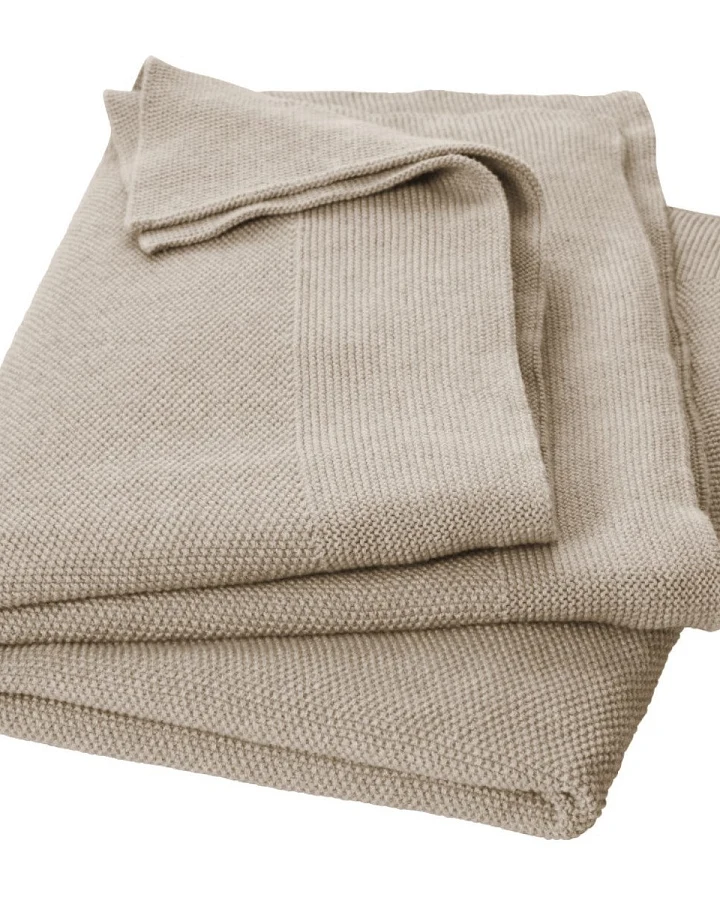 Babydecke Bio-Baumwolle Perlenstrick light beige melange Maße 80 x 95 cm