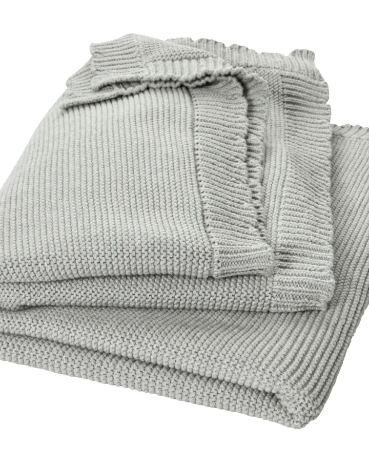 Babydecke Bio-Baumwolle Wellenkante grey-melange Maße 80 x 100 cm