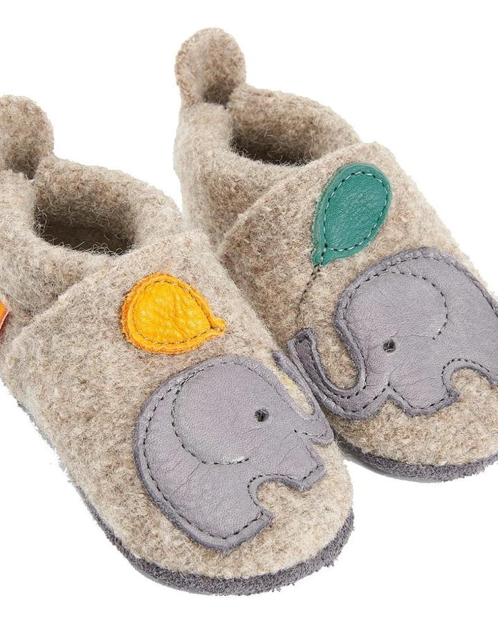 Kinder Wollwalk Hausschuhe Elefant Benni Gr.24/25