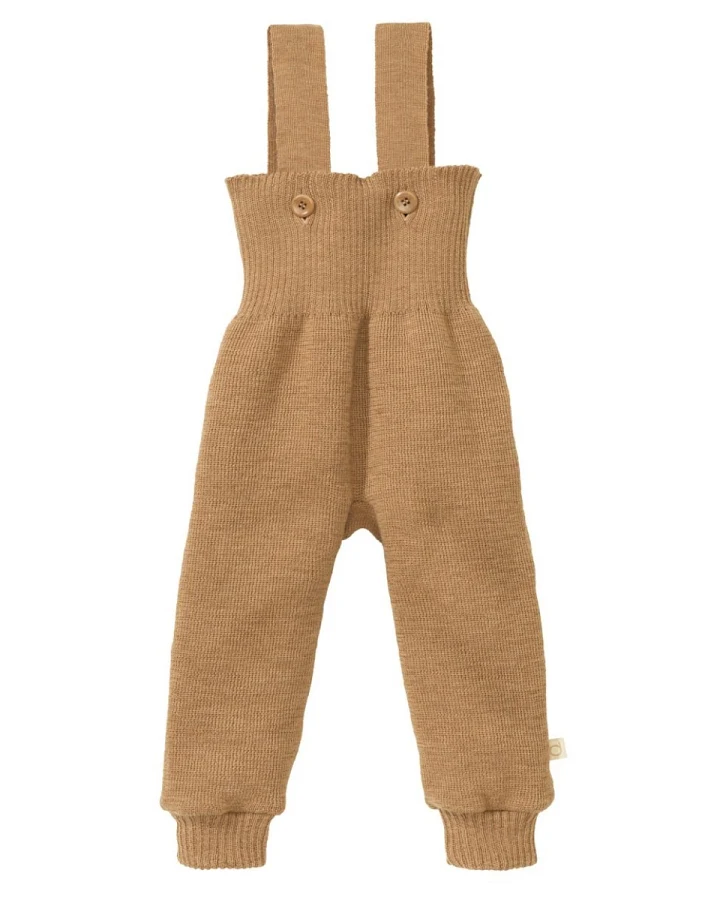 Disana Baby Hose mit Trägern Bio-Merinowolle karamell Gr.62/68