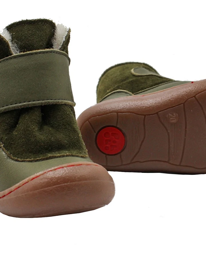 Pololo Kinder Stiefel pflanzlich gegerbtes Leder, gefüttert, "Karla" grün Gr. 24