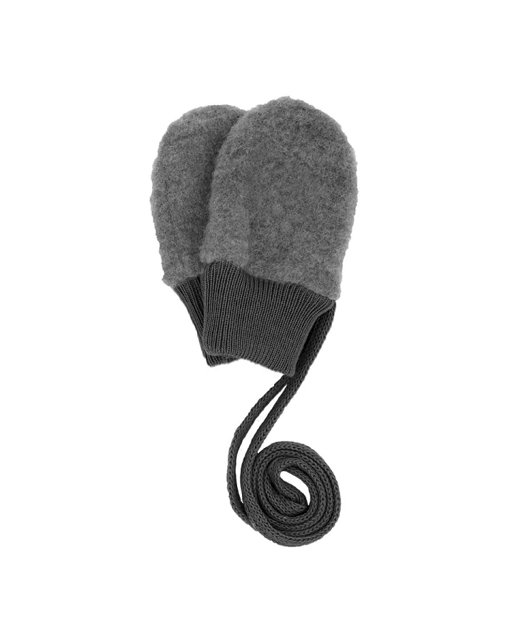 Baby Handschuhe Bio-Schurwolle Fleece mittelgraumeliert Gr. 1 (1 Mon.)