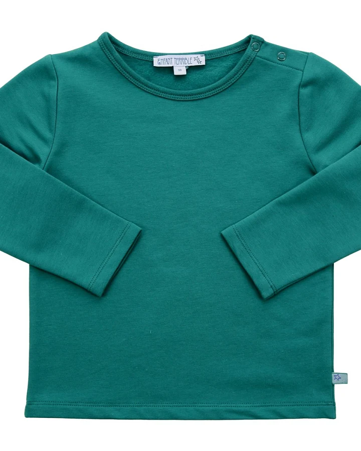 Kinder Langarmshirt Thermo Bio-Baumwolle smaragd Gr.86/92