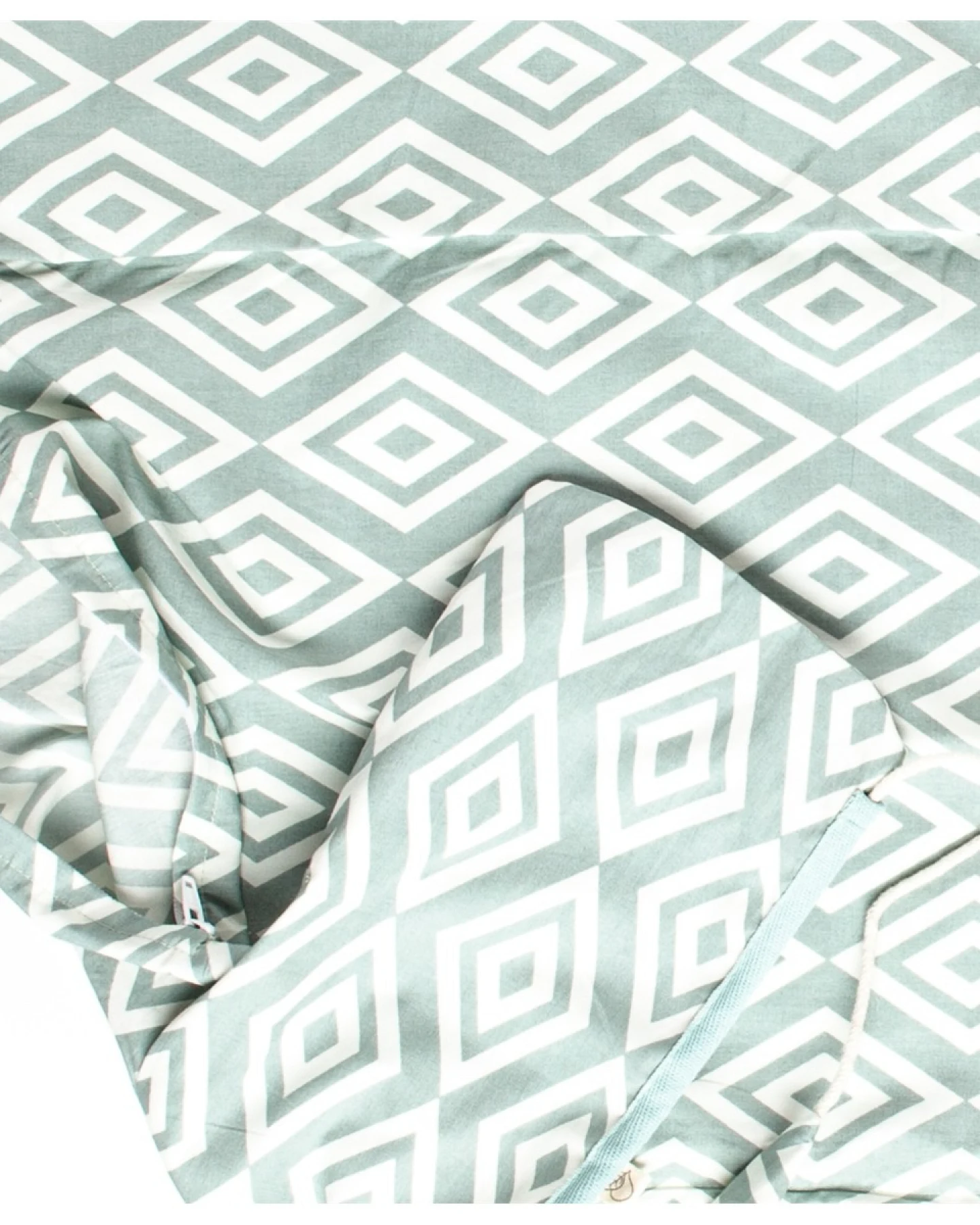 Babynest Bezug Bio-Baumwolle, Maße 105 x 55 cm Raute mint – Ansicht 2