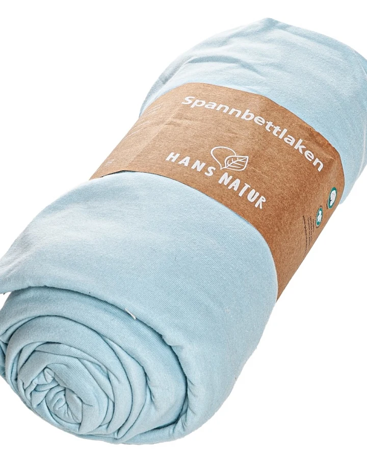 Spannbettlaken Bio-Baumwolle aqua Steghöhe bis 25 cm 90x200 cm / 100x220 cm