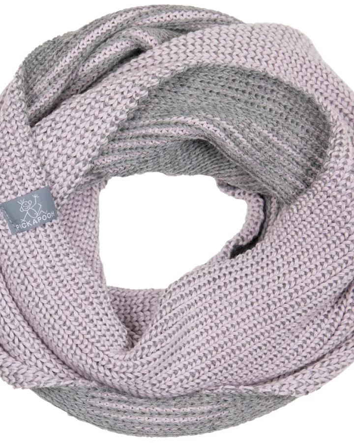 Pickapooh Kinder Schlauchschal Bio-Merinowolle rosa-grau Gr.1