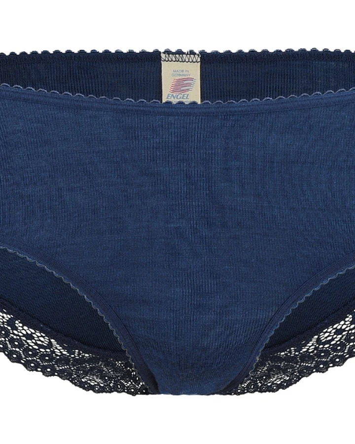 Engel Natur Damen Slip mit Spitze Wolle Seide marine Gr. 34/36