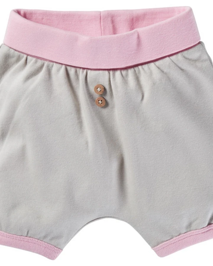 Pumphose Baby kurz Bio-Baumwolle beige-rosa Gr.50/56