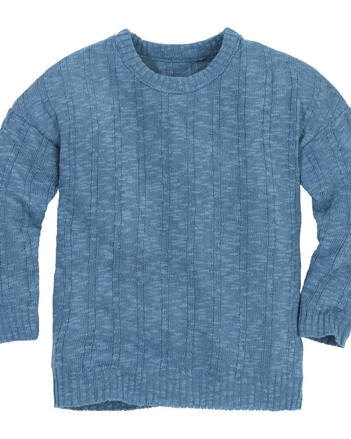 Disana Kinder Leinen-Pullover taubenblau Gr.74/80