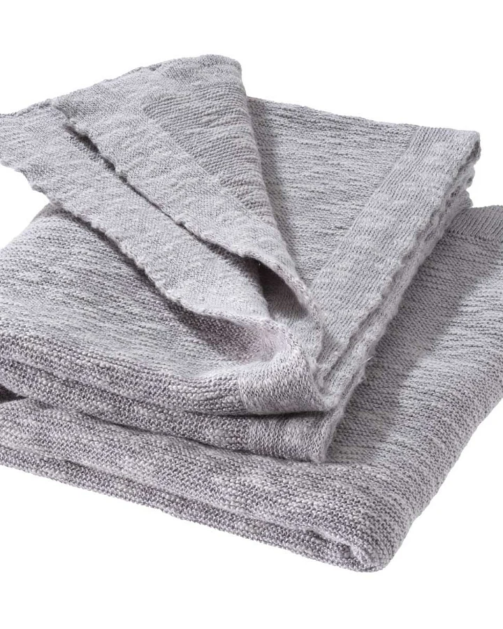 Disana Baby Leinen-Strick-Decke grau ca. 80 x 100cm