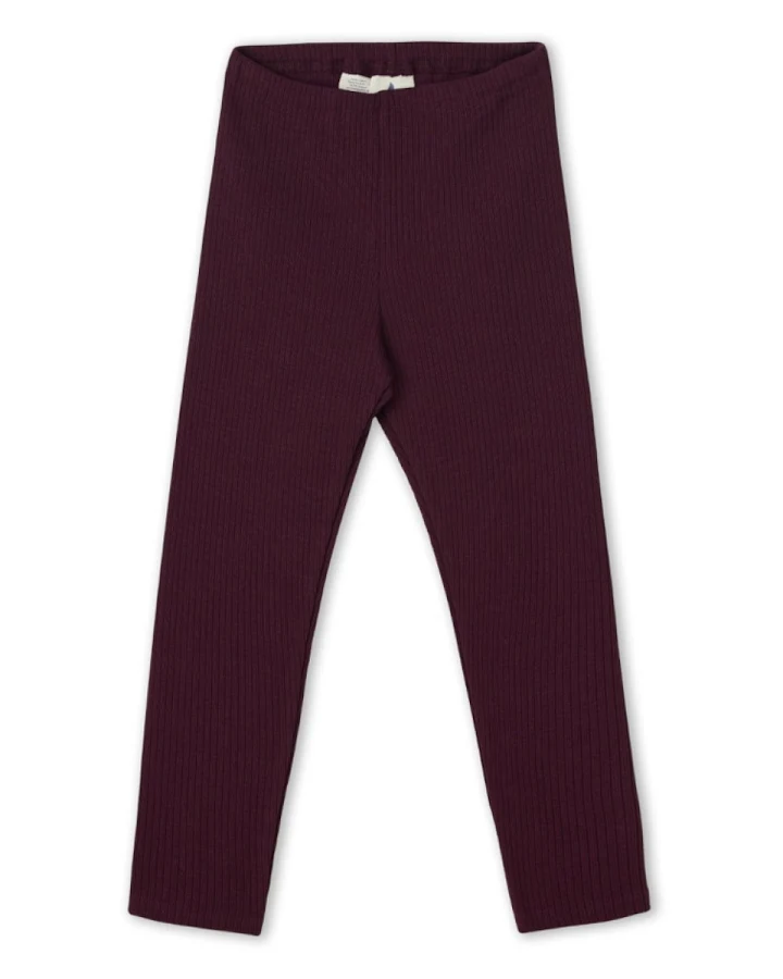 Baby und Kinder Leggings Ripp Qualität Bio Baumwolle aubergine Gr.74/80