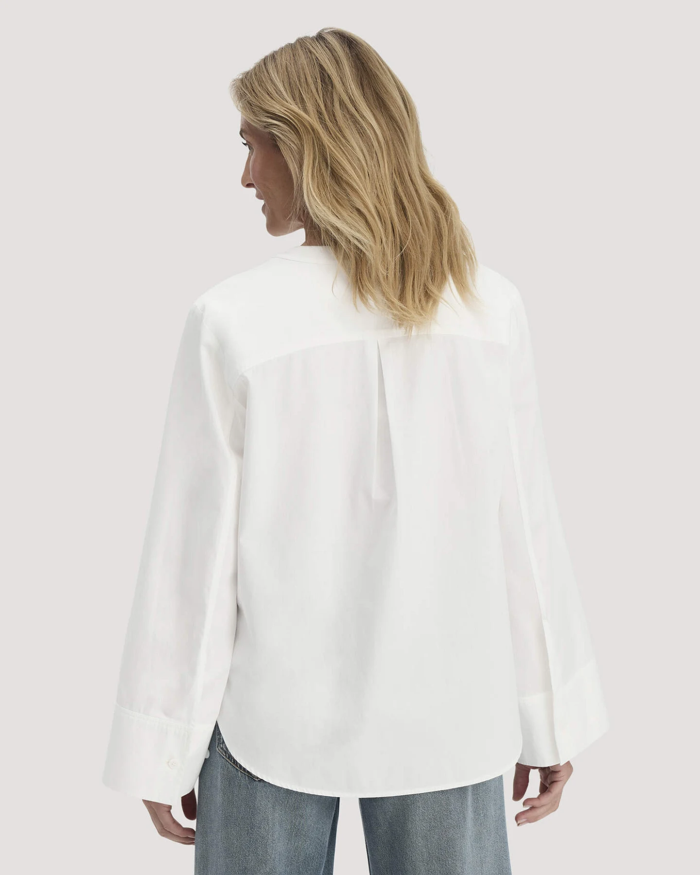 hessnatur Damen Bluse Relaxed aus Bio-Baumwolle - weiß - Größe 44 – Ansicht 3