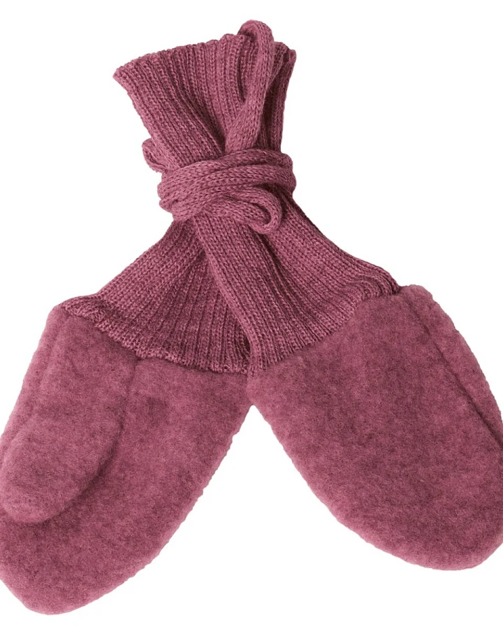 Baby und Kinder Handschuhe Bio-Merinowolle Fleece malve Gr.1 (1 Jahr)