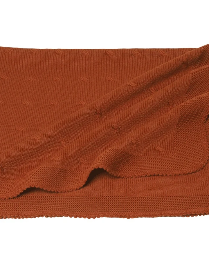 Babydecke Bio-Merinowolle Twist terra Maße 80 x 80 cm
