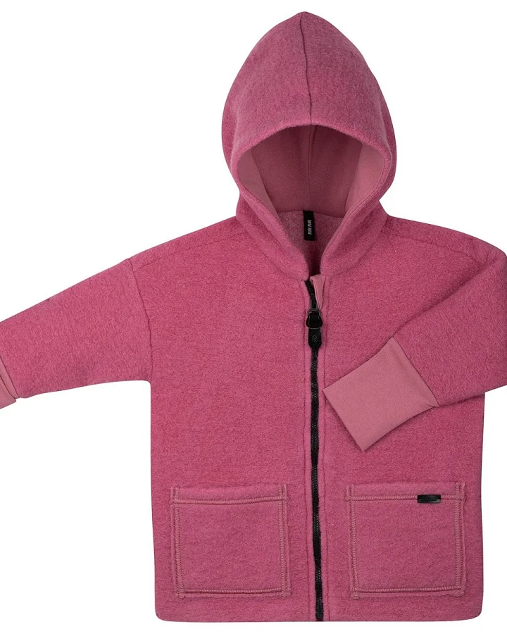 PURE PURE by Bauer Kinder Jacke mit Kapuze Bio-Schurwolle Walk dusty pink Gr.86/92