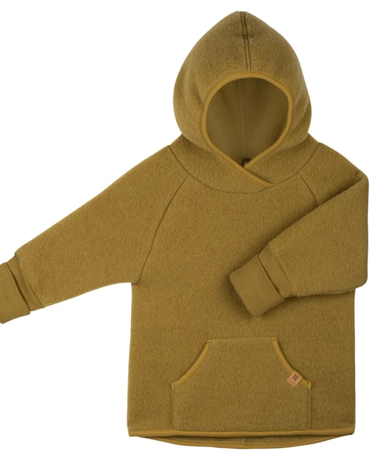 PURE PURE by Bauer Kinder Pullover mit Kapuze Hoodie Bio-Merinowolle Fleece schilf Gr.86/92