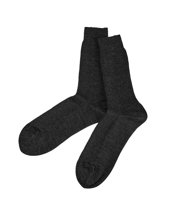 Damen und Herren Socken Bio-Baumwolle Bio-Schurwolle Feinripp schwarz Gr.37-38