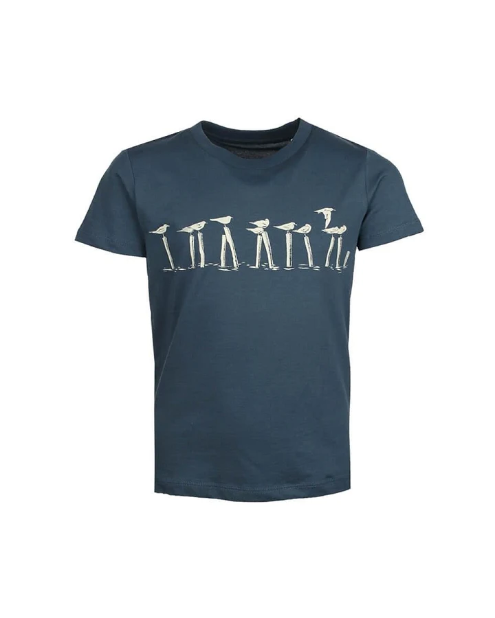 Kinder T-Shirt "Vollpfosten" tannenblau 3-4 Jahre