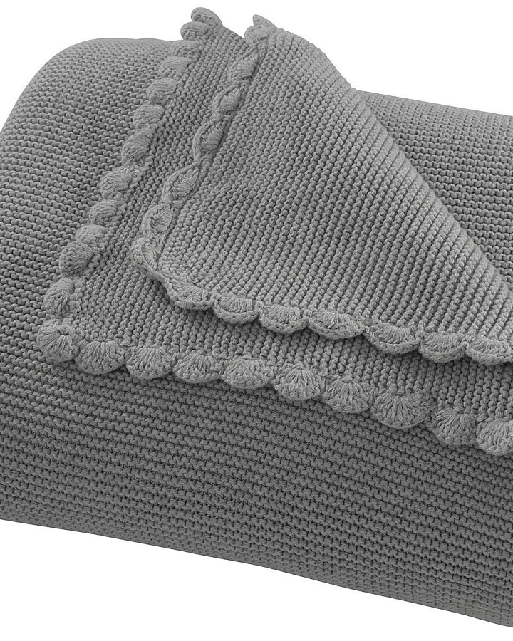 Kuscheldecke für Erwachsene Bio-Baumwolle light grey melange Maße 130 x 170 cm