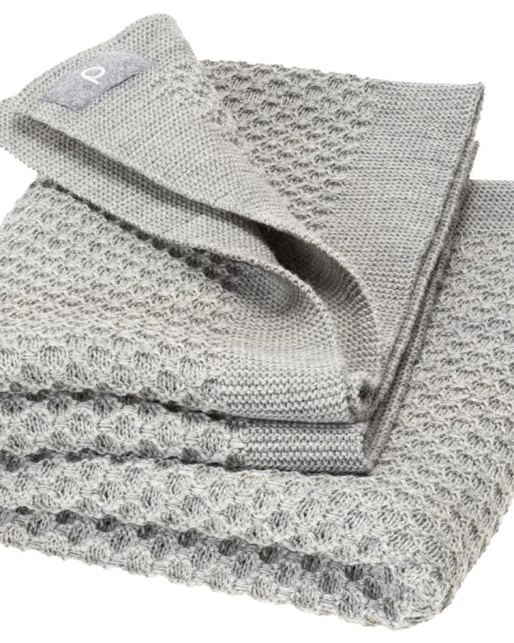 Disana Babydecke Wabenstrick Bio-Merinowolle grau Maße 80 x 100 cm