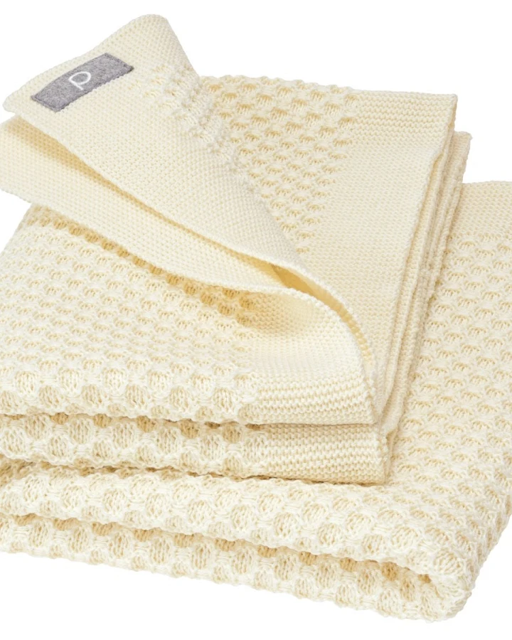 Disana Babydecke Wabenstrick Bio-Merinowolle natur Maße 80 x 100 cm