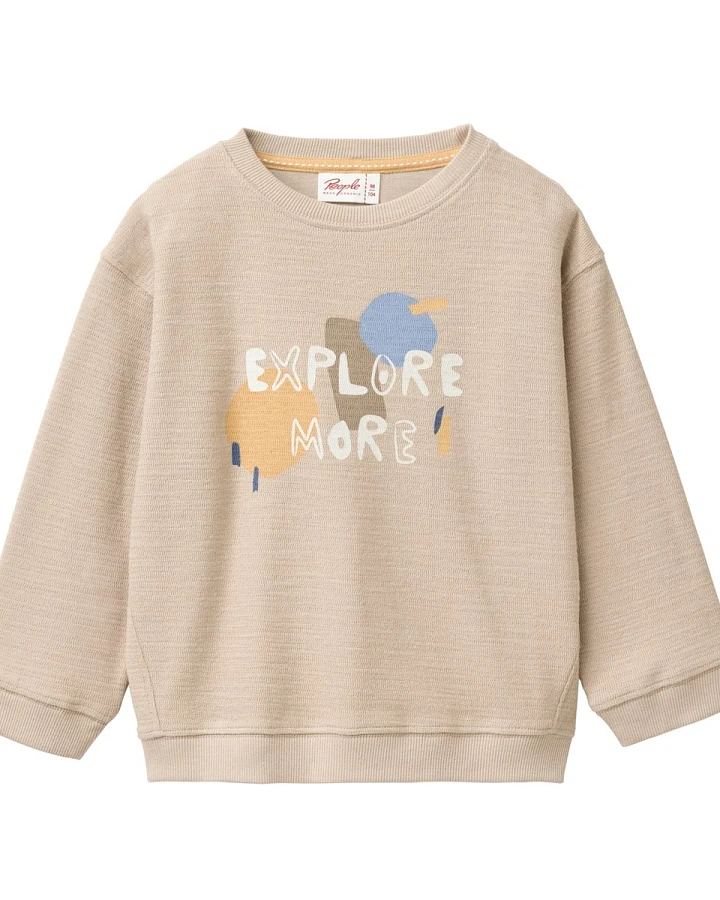 People Wear Organic Sweat-Pullover dunkelsand Gr. 98/104