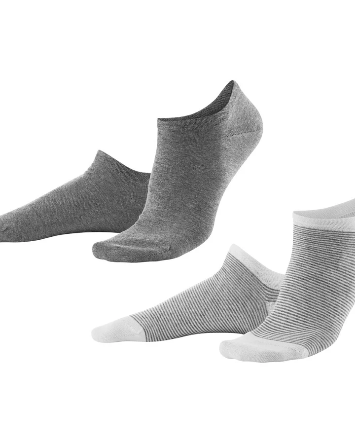 Living Crafts Sneaker-Socken "Abby", 2er-Pack, stone Grey/Melange White 35-38