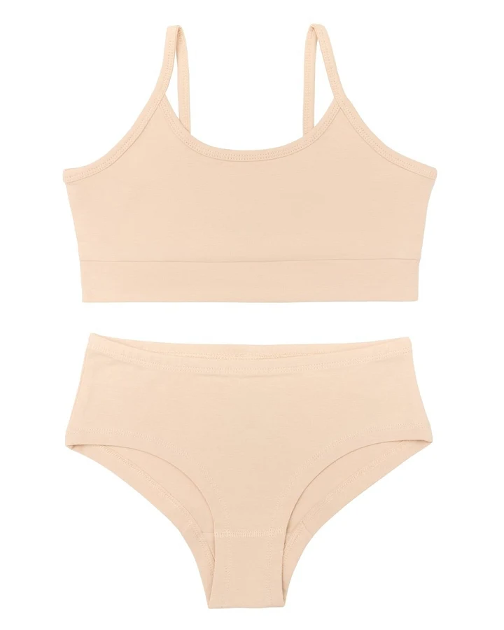 Mädchen Bustier + Hipster Beige Gr. 104