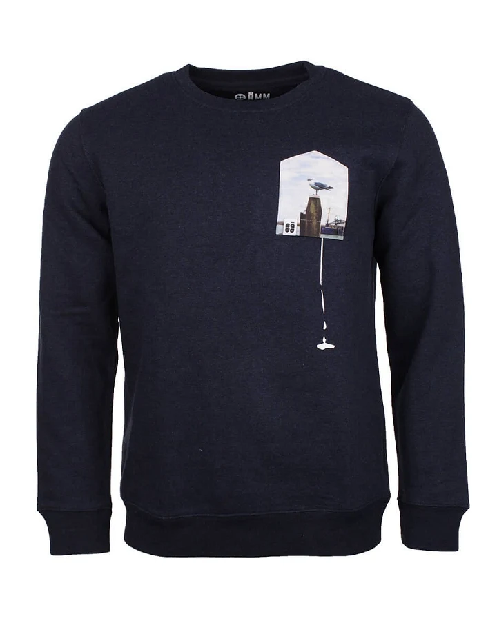 Herren Pullover "Glücksschiss BT" navy meliert S